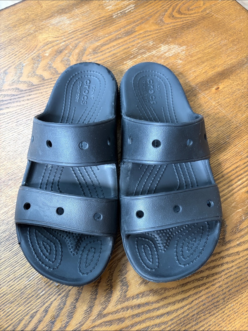 Women’s CROCS Black Double-Strap Slide Sandals